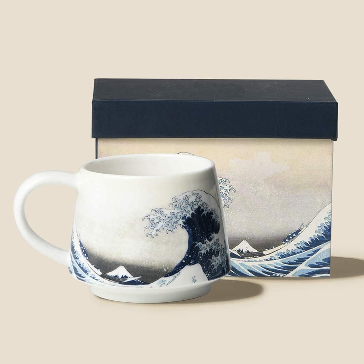 Tzssp Coffee Ceramic Mug Porcelain Latte Tea Cup 12Oz. Wave