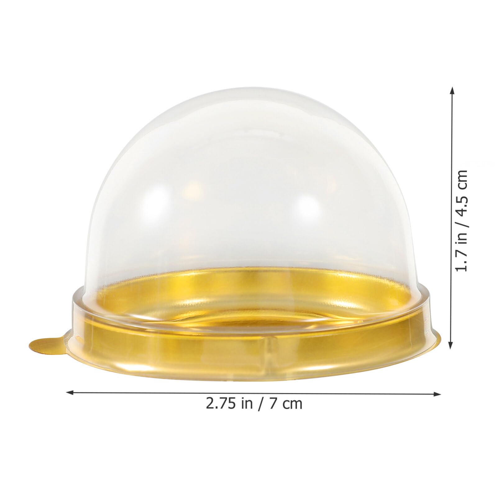 Nuobesty Clear Dome Box 50Pcs, Round Plastic Cupcake Holders Plastic Egg-Yolk Puff Mooncake Packing Box Container Mooncake Dome