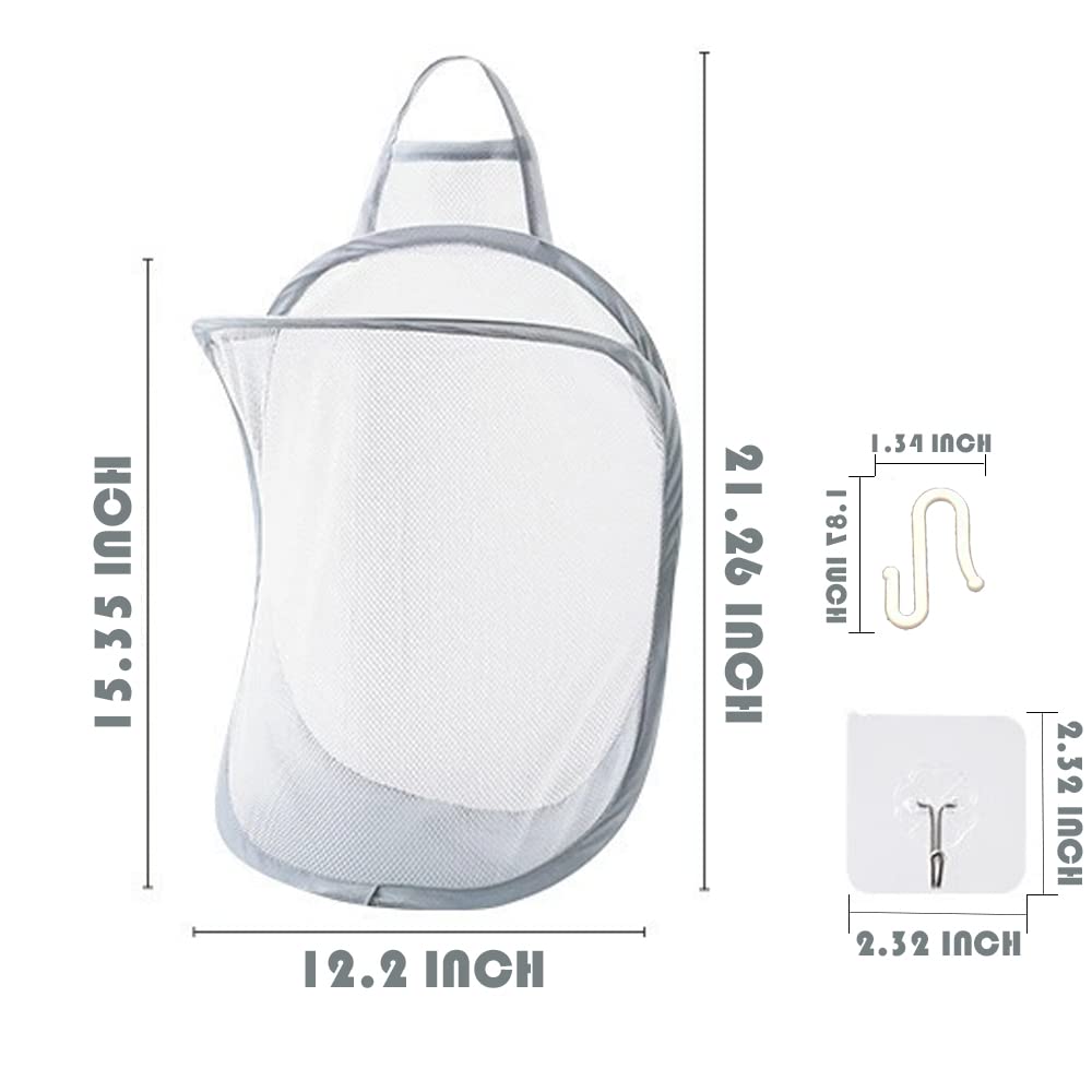 Mesh Collapsible Small Wall Laundry Baskets,Hanging Laundry Hamper,For Hotel, University Dormitory Use By Hhssalin (2, Classic)