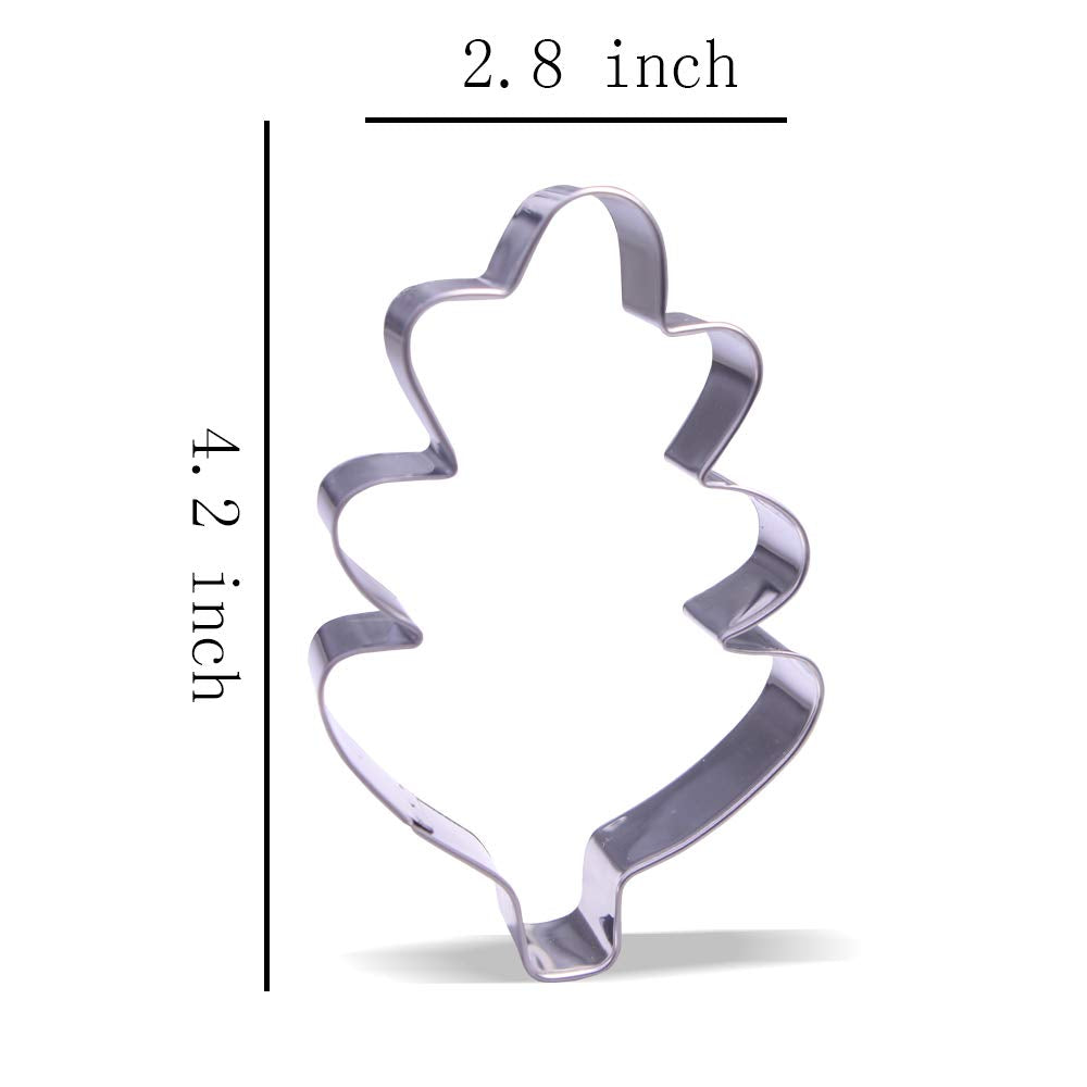 4.2 Inch Oak Leaf Cookie Cutter - Stainless Steel