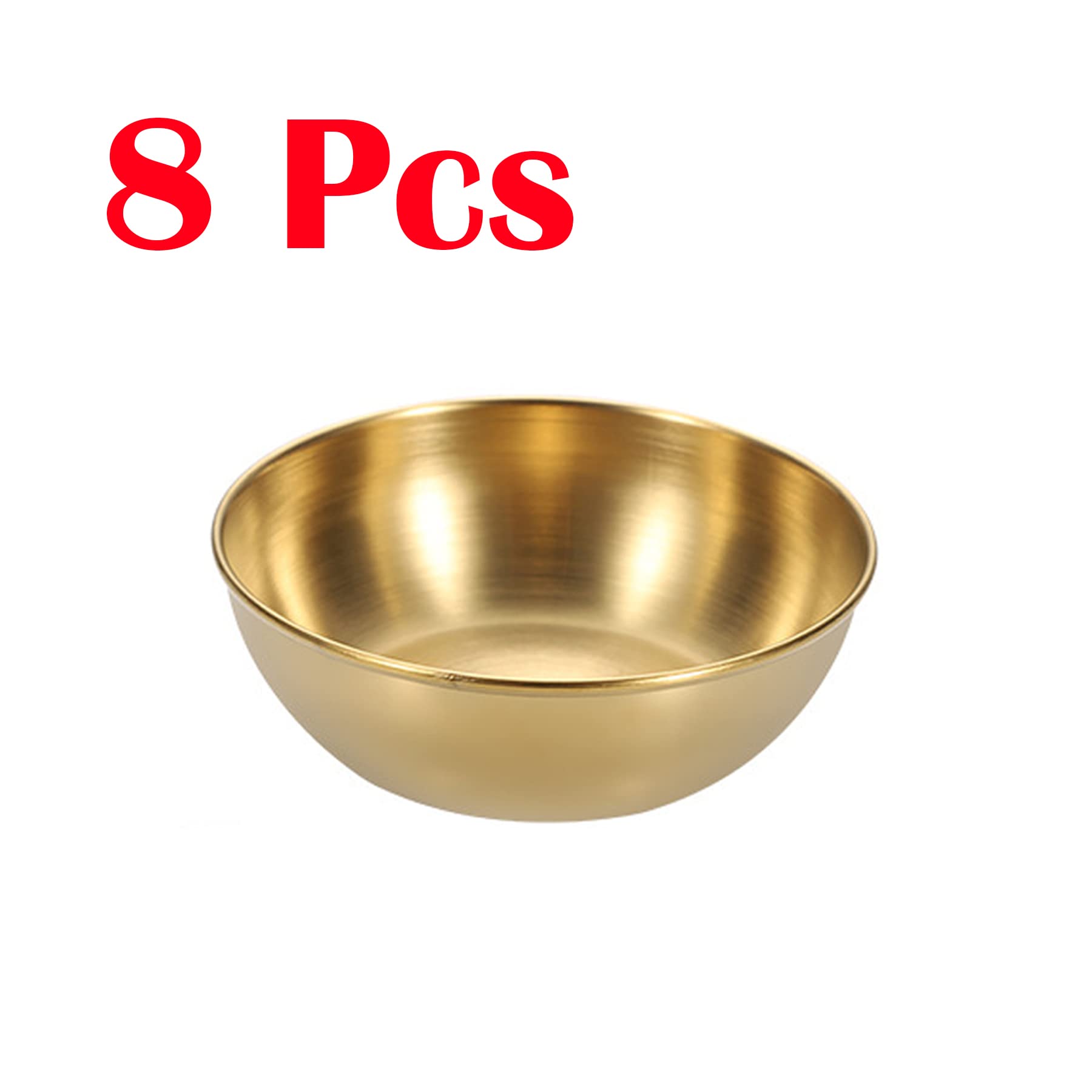Mggi 8Pcs 3.3Inch Stainless Steel Sauce Dishes Round Mini Individual Saucers Bowl, Seasoning Dishes Sushi Dipping Bowl Appetizer