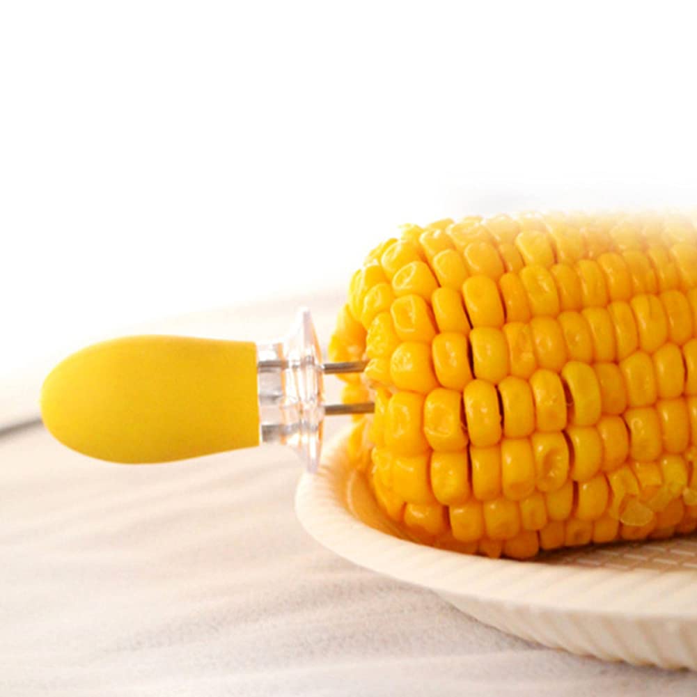 Medsuo 8Pcs Corn Holders, Corn On The Cob Skewers Stainless Steel Corn Holders Fork Skewers With Multi-Colour Silicone Handle Fo