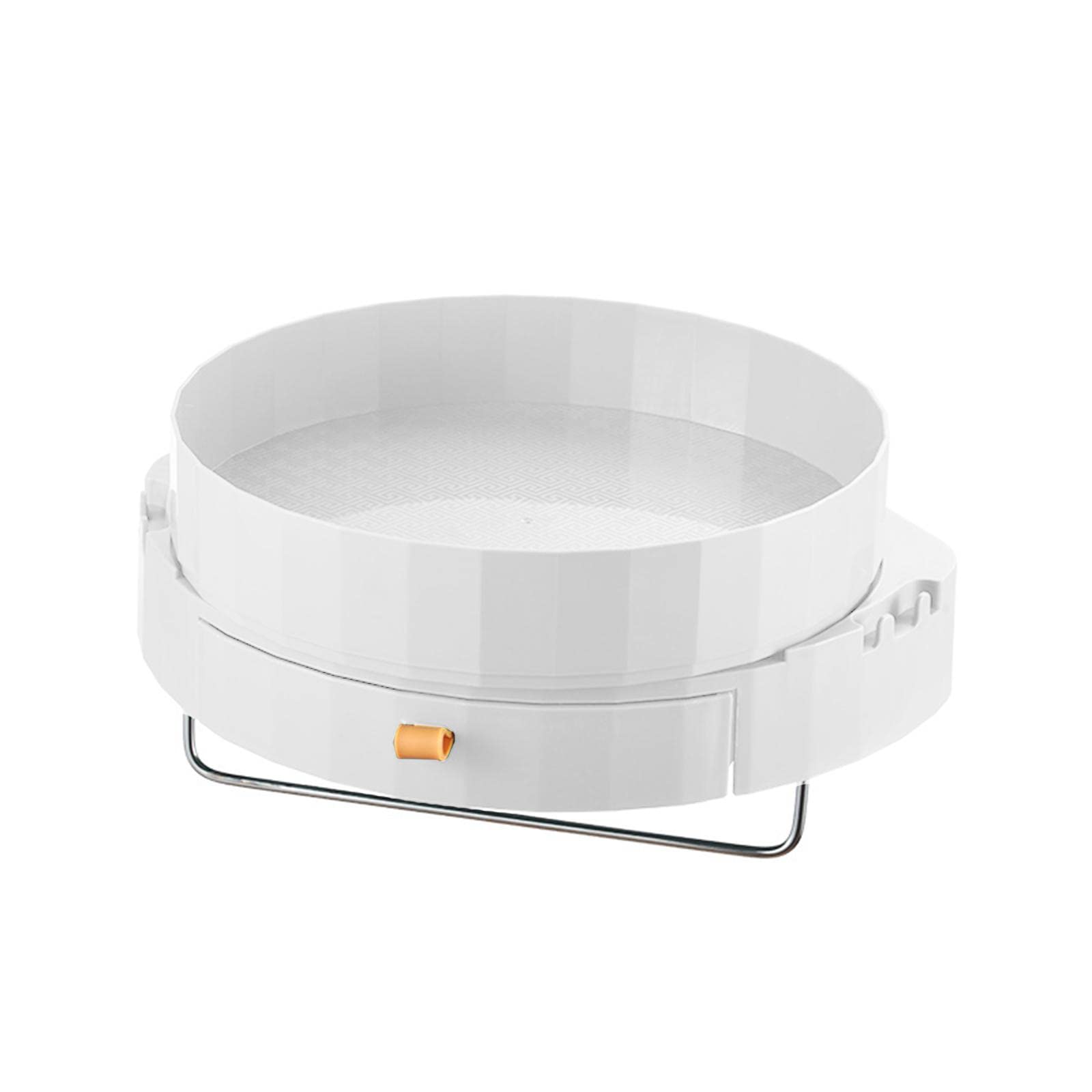 Saz Dekor Rotary Tray Spice Storage Rack Display Rack Corner Shelf For Countertop White