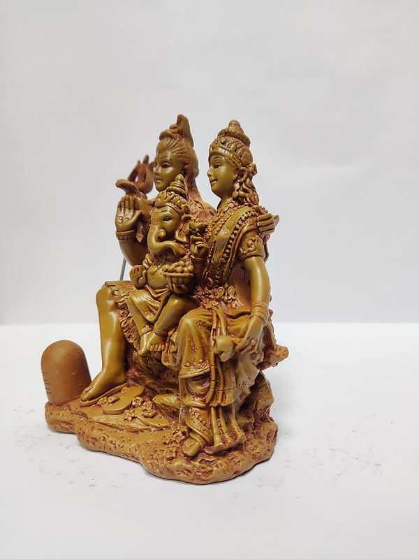Pratima Wooden Finish Lord Shiva Parvati Kartikeya And Ganesha Murti Shiv Parivar Idol Statue For Home Dcor Mandir Temple Gift S