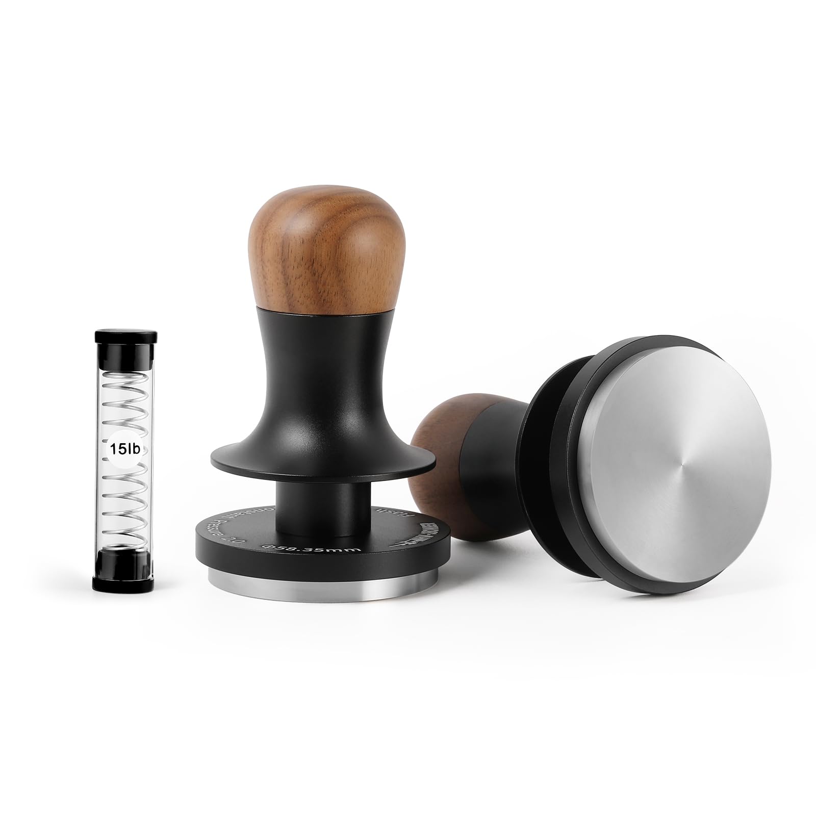 Espresso Tamper 53.35Mm-3 Spring Loaded Coffee Tamper-15Lb / 30Lbs Replacement Springs Calibrated Tamper With Sound Feedback-Mhw