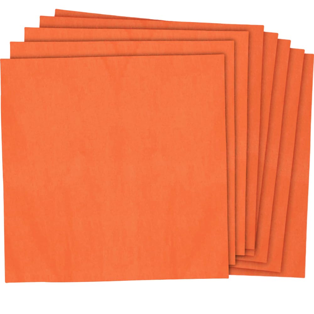 Amscan Vibrant Orange Solid Tissue Paper (20'' X 20'') Pack Of 8 - Premium Square Sheets, Eye-Catching Design - Perfect For Gift