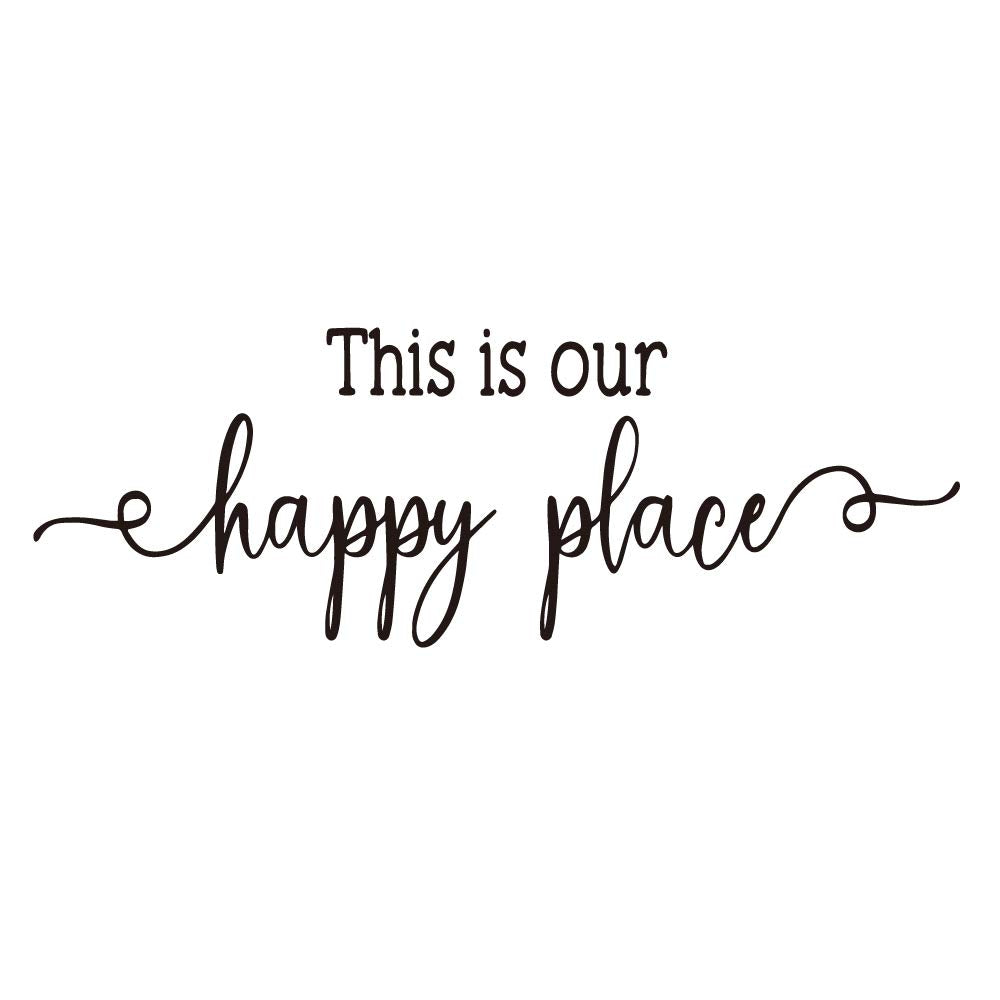 This is Our Happy Place - Carved Letters Sweet Words Wall Decals Vinyl Art Words Home D  cor