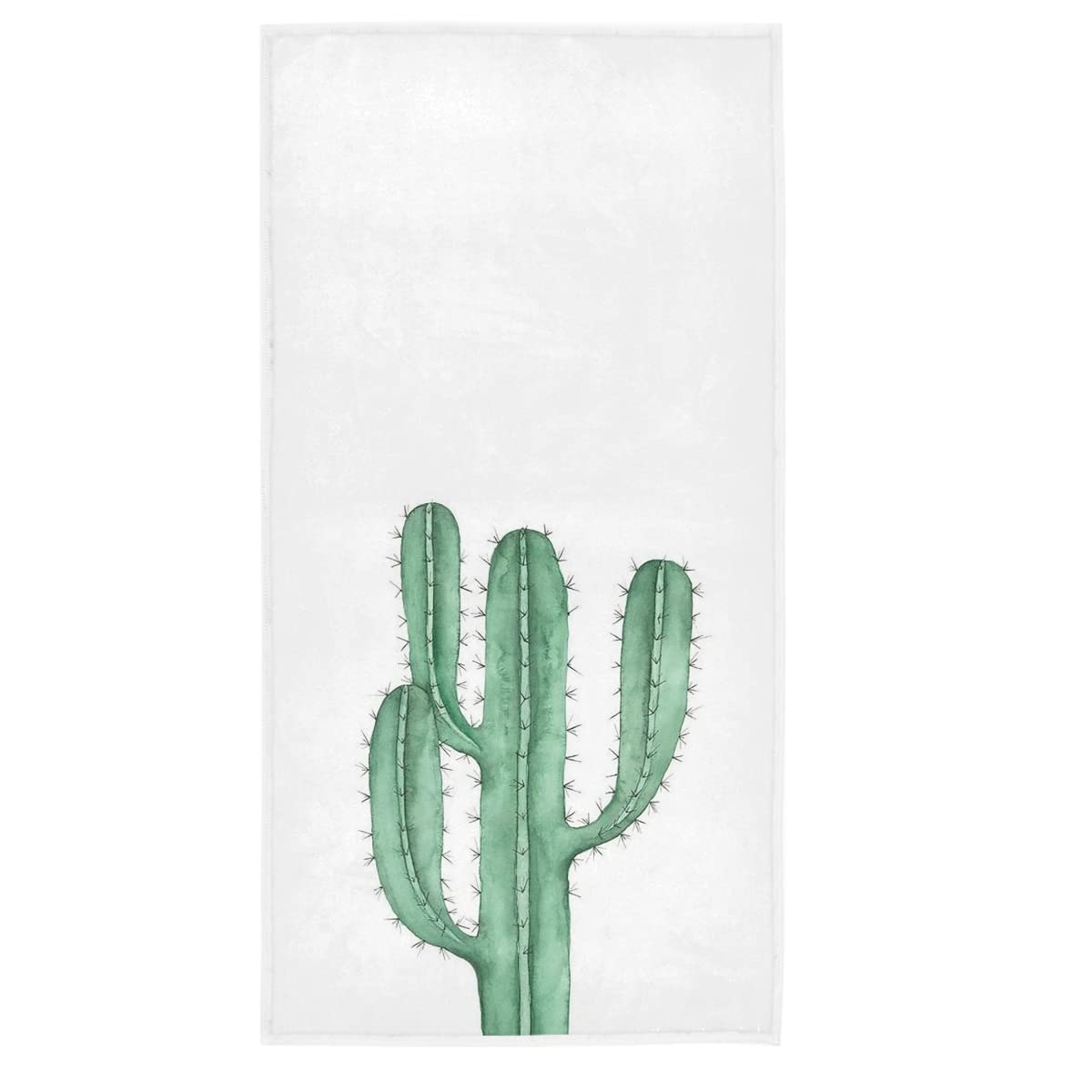 Green Cactus Hand Bath Towel Tropical Cacti Fingertip Towel Floral Plant Kitchen Bathroom Shower Towel Set Highly Absorbent Beac