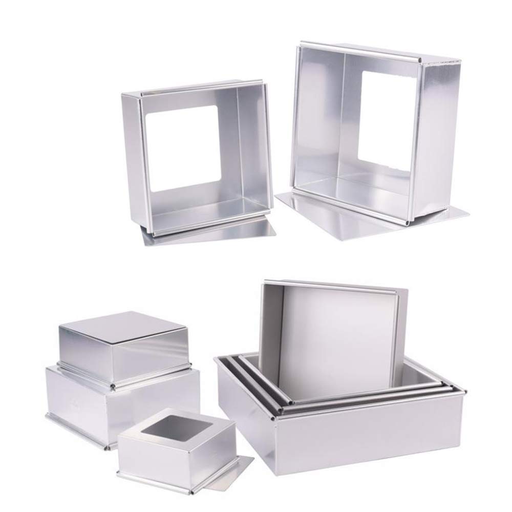 Anodized Aluminum Square Cheesecake Pan Chiffon Cake Mold Baking Mould With Removable Bottom 8 Inch X 8 Inch X 3 Inch