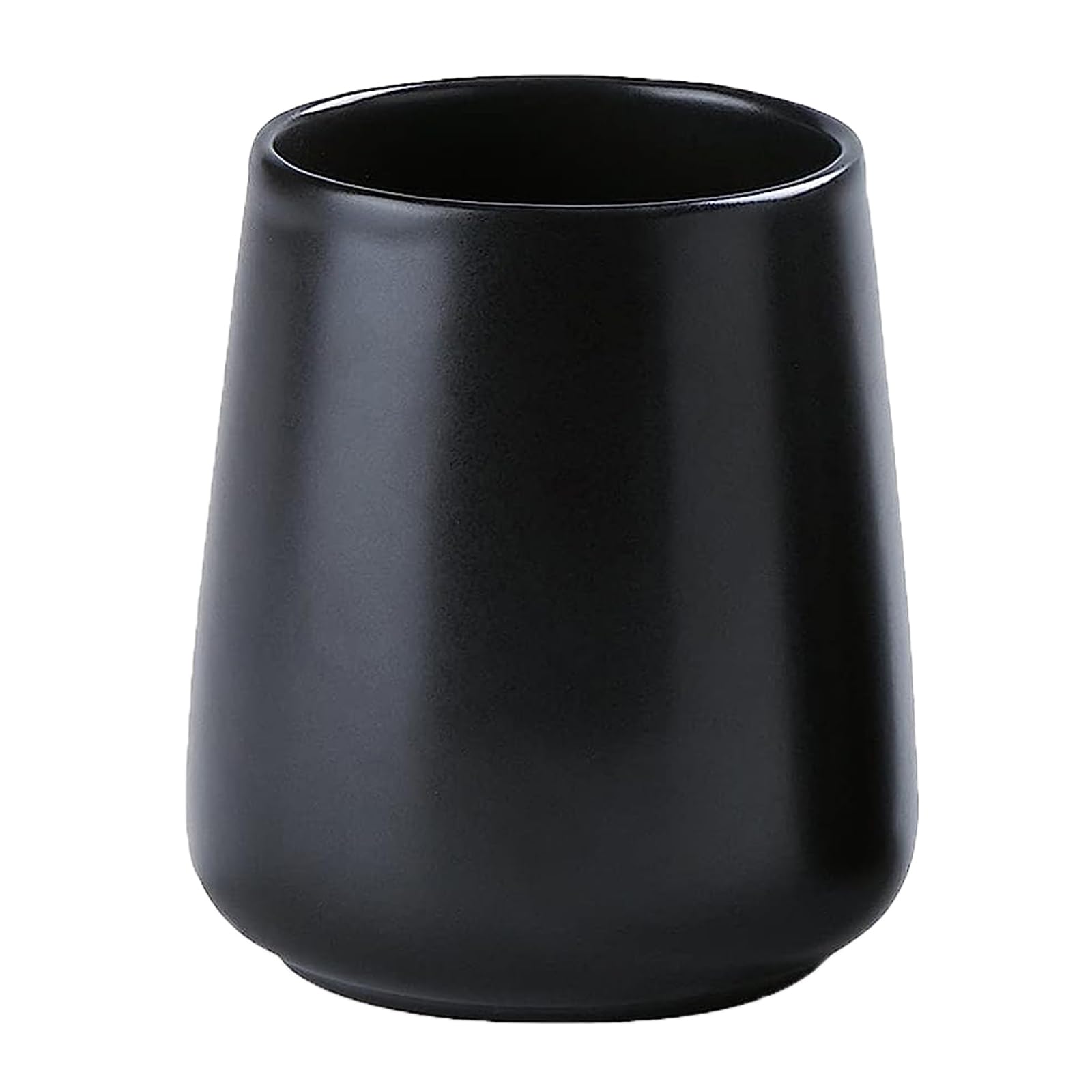 Matte Black Ceramic Toothbrush Holder - Tooth Brushing Holders, Toothbrush And Toothpaste Holder Organizer For Bathroom Countert