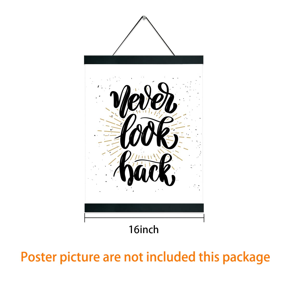 YK Artwood 3 Pack Magnetic Poster Hanger Frame 16 inch Black- 16x24 16x22 16x20 Poster Frame- Extra Strong Magnets  Wood Poster Hanger for Wall Art Pictures Photos Prints Maps Diamond Art Painting