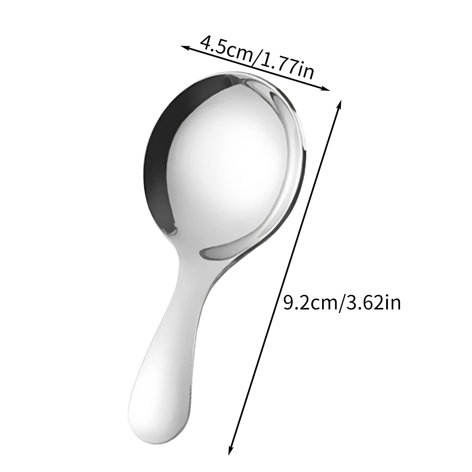 8Pcs Short Handle Spoons, Mini Stainless Steel Round Dessert Spoons, 3.62 * 1.77 Inch Salt Spoons Soup Spoons Tea Coffee Spoons