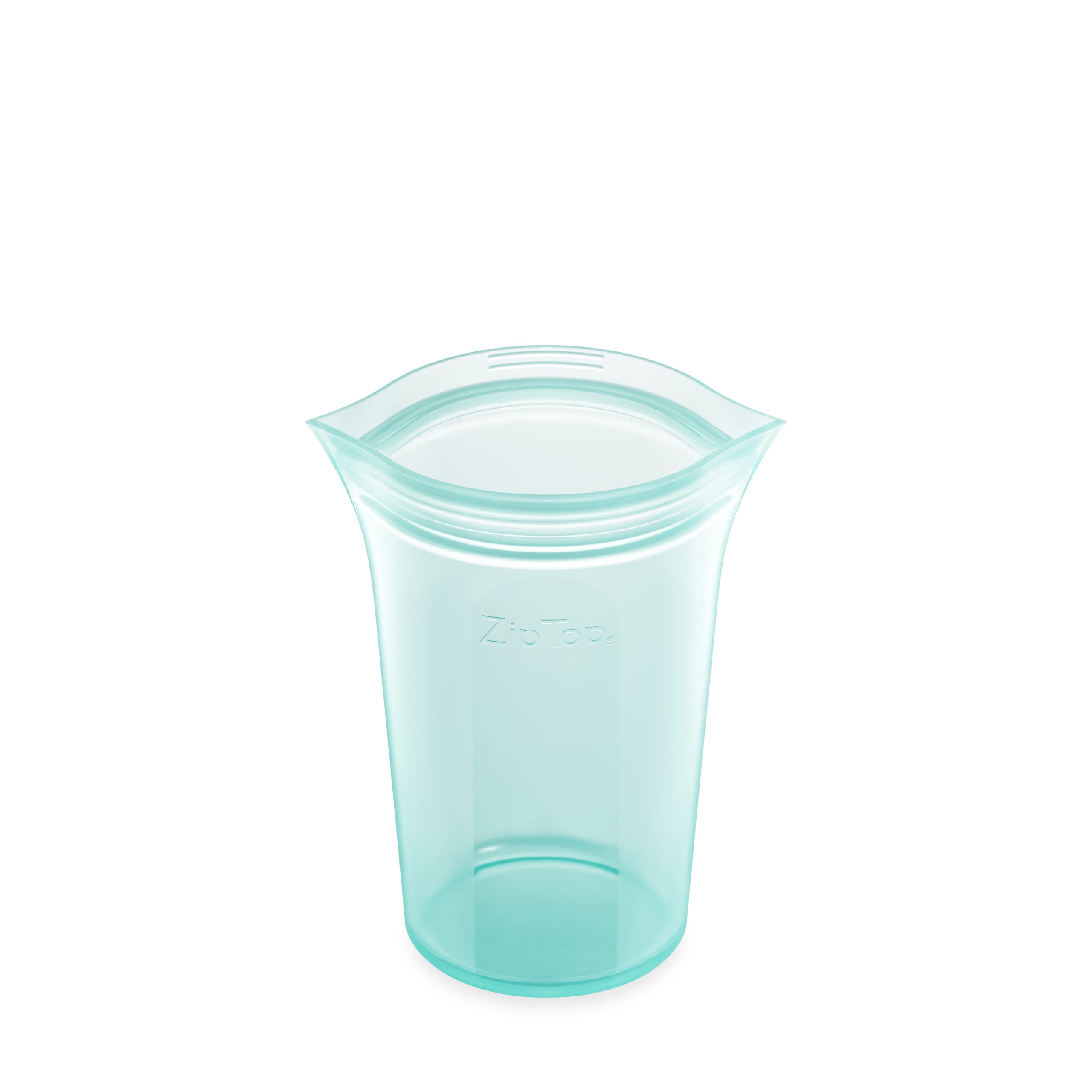 Zip Top Reusable Food Storage Bags | Medium Cup [Teal] | Silicone Meal Prep Container | Microwave, Dishwasher and Freezer Safe |