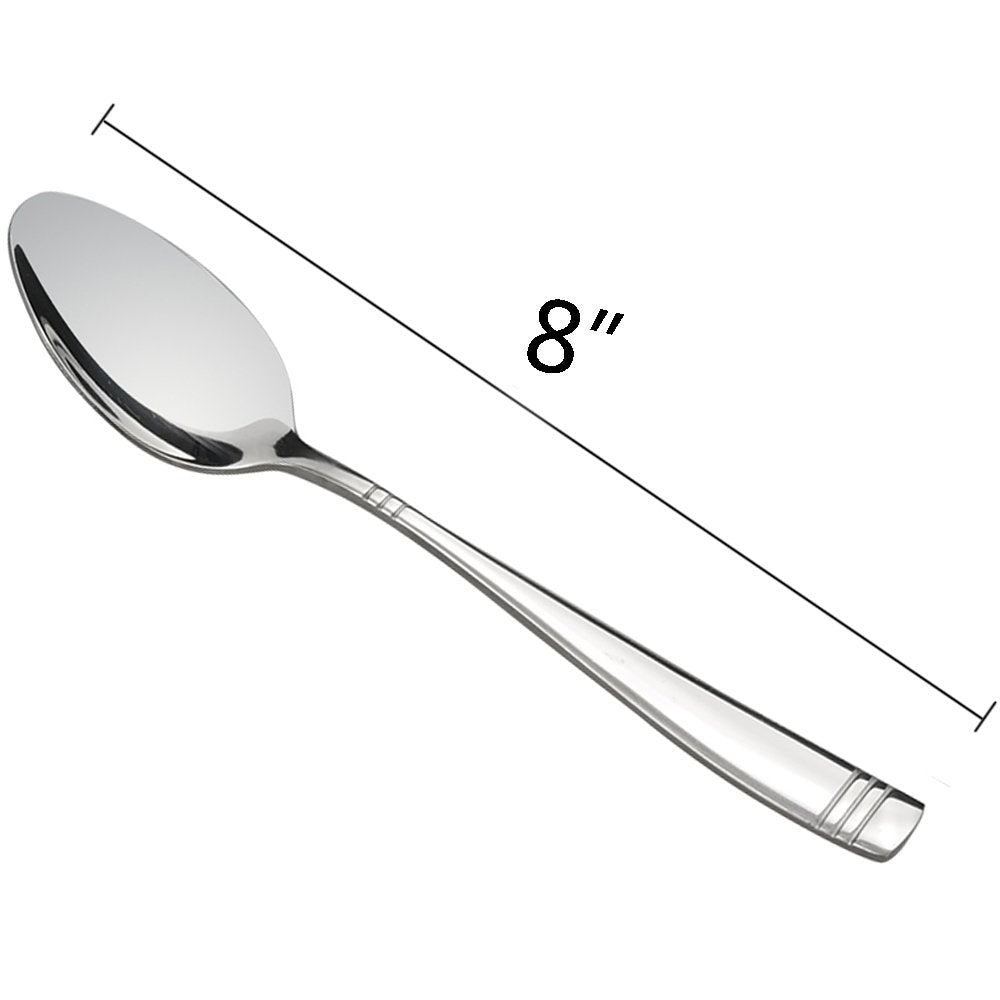 Obstnny Stainless Steel Dinner Spoons, 8-Inch, Set Of 12