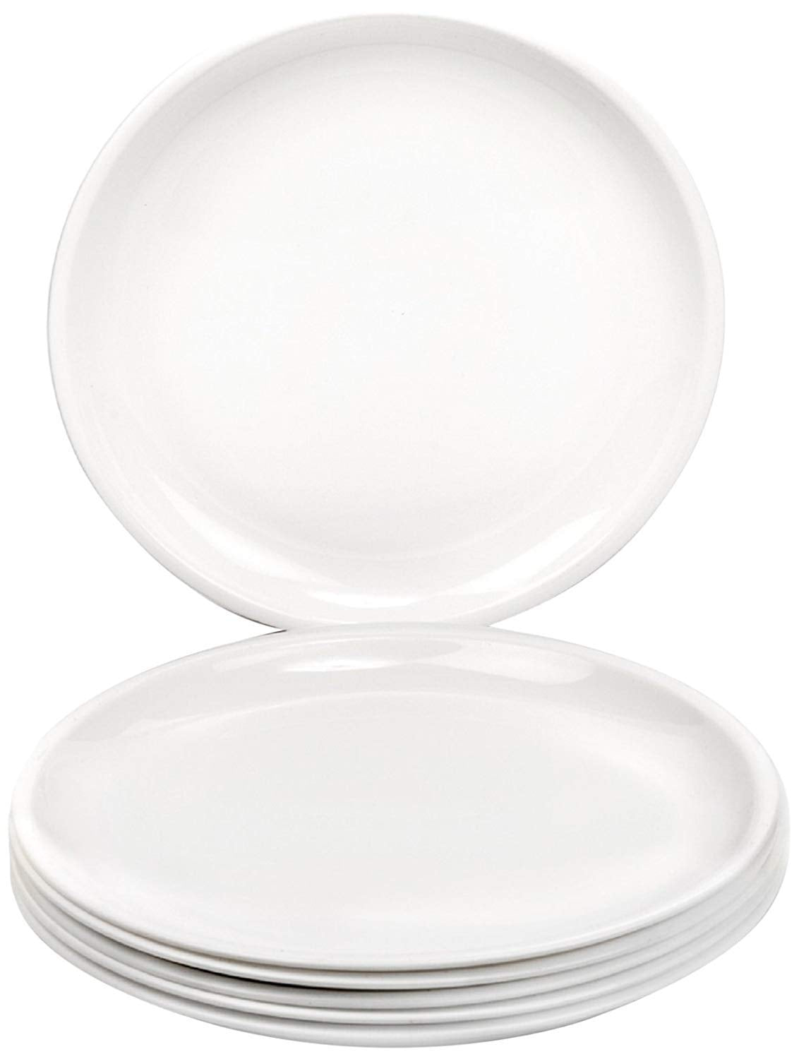 Everbuy Plastic Microwave Safe & Unbreakable Round Full Plates (White) - Set Of 3