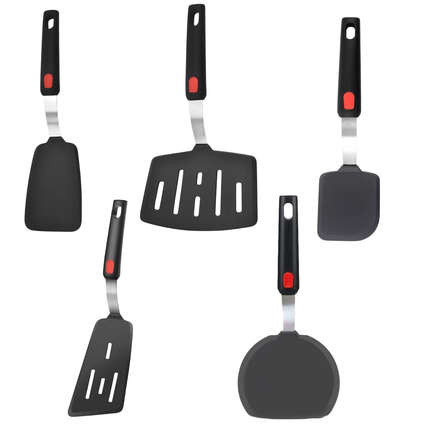 Trifeta Silicone Spatula Turner Set, 600F Heat Resistant Kitchen Spatulas For Nonstick Cookware, Bpa Free Cooking Utensils, Non 