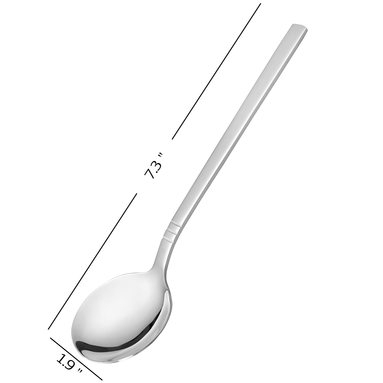 Lesbin Stainless Steel Soup Spoons, 12-Piece Round Bouillon Spoon