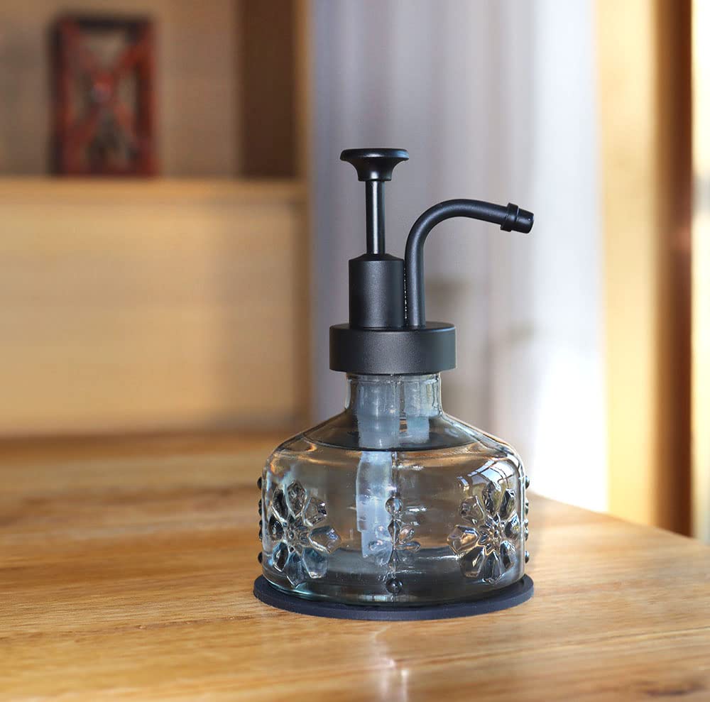 Octmustard,Glass Soap Dispenser For Kitchen And Bathroom Countertop, Smooth Action Pump Refillable Wash Hand Liquid, Dish Deterg