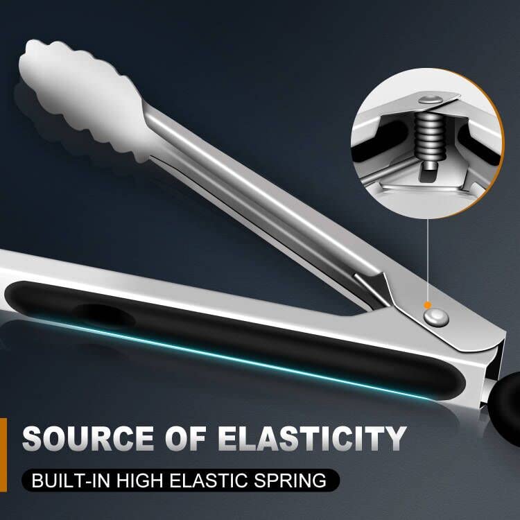 Tongs For Cooking - Heat Resistant 600 Degrees Stainless Steel Kitchen Tong,Heavy Duty Metal Locking Tongs - Perfect For Food,Sa