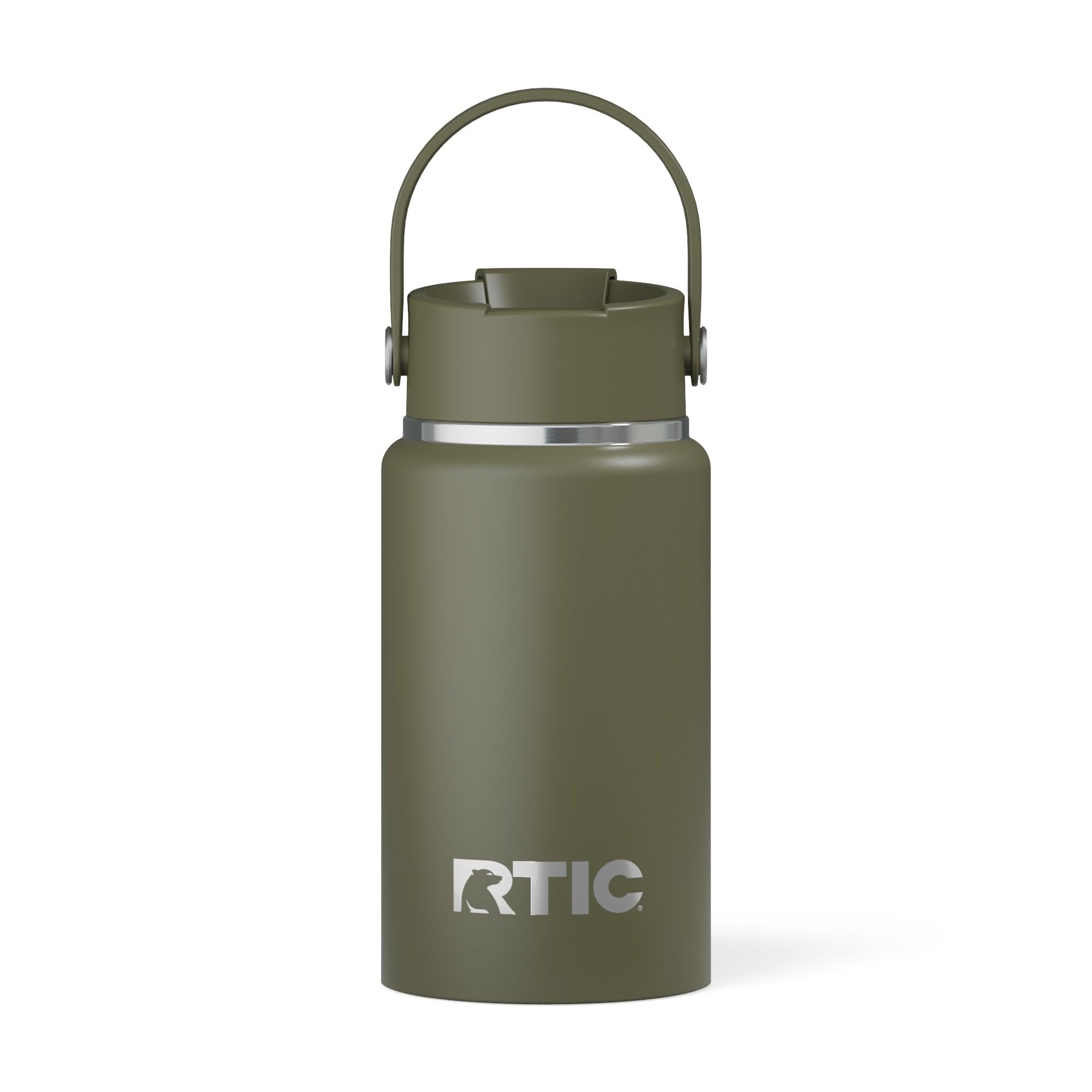 RTIC 16oz Outback Water Bottle, Ceramic Lined, Insulated, Stainless Steel, Double Wall Vacuum-Insulation, Leak-Proof Lid, BPA-Fr