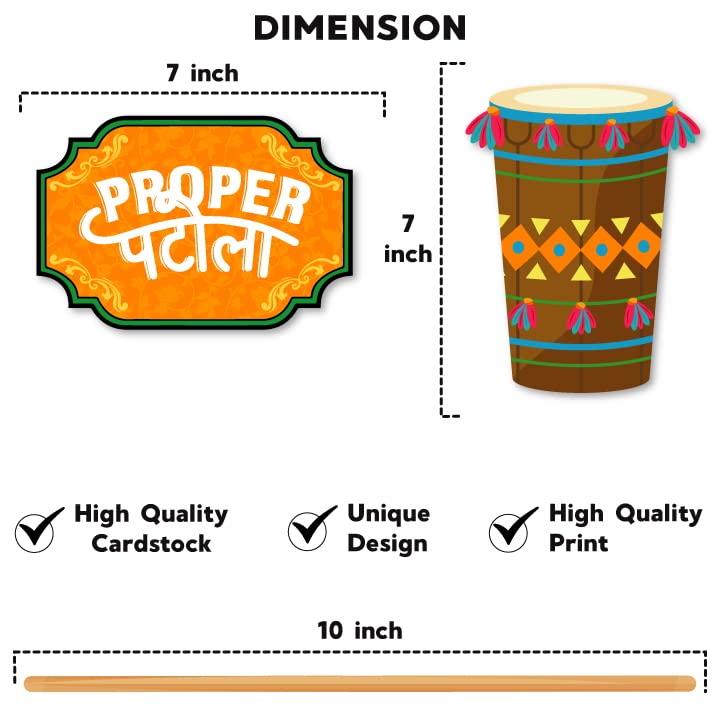 Festiko 24 Pcs Mehendi Photobooth Props, Mehendi Ceremony Props, Mehendi Function Decorations, Wedding Photobooth Props, Mehendi