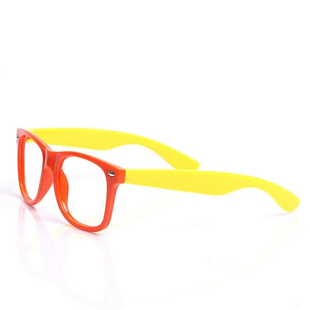 Fodattm Set of 6 Kids Children Candy Colour Fashion Cute Glasses Frame Without Lenses Nerdy Retro Glasses Party Supplies (Colour Random)