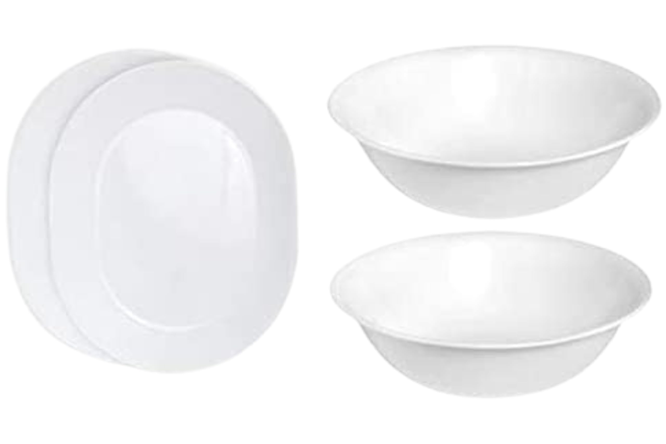 Corelle 12-1/4-Inch Serving Platter, Winter Frost White - 2-Pack With 2-Quart Serving Bowl, Winter Frost White 2Pk - Bundle Set