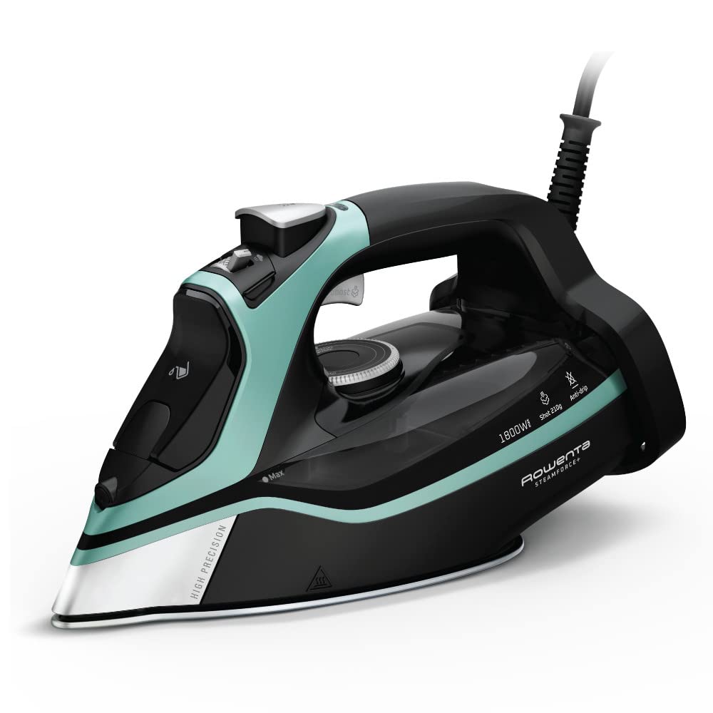 Rowenta Steam Force Stainless Steel Soleplate Steam Iron for Clothes 400 Microsteam Holes 1800 Watts Ironing, Fabric Steamer, Ga