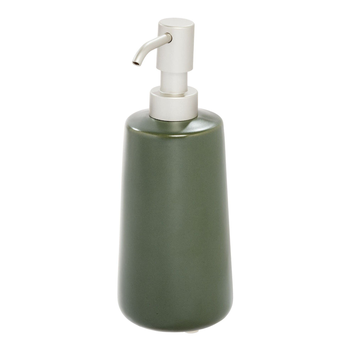 Idesign Ceramic Earth Collection Refillable Tall Soap Dispenser, Moss