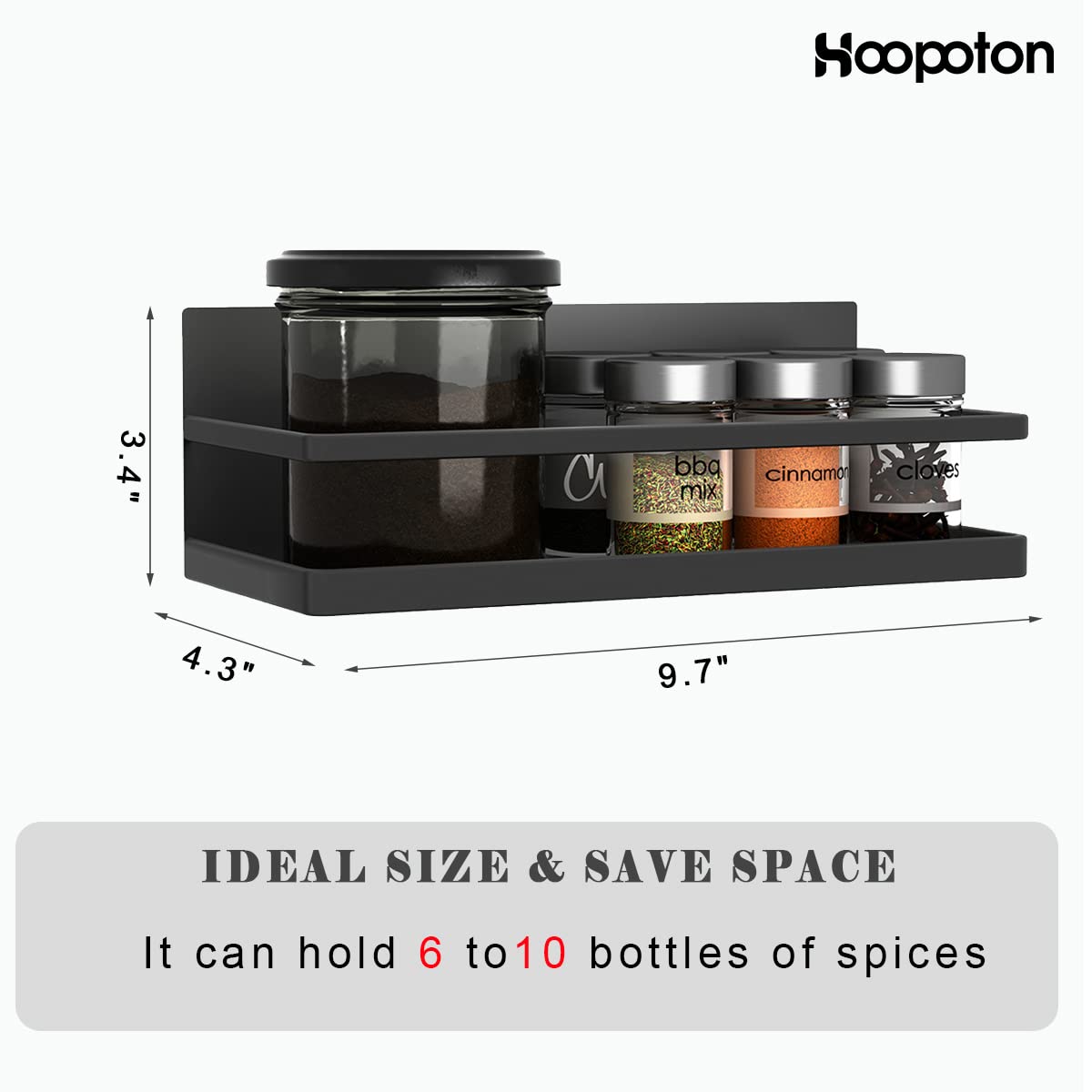 Hoopoton 2 Pack Magnetic Spice Rack, Easy to Install on The Side of Refrigerator/Space Saving Kitchen Organization Shelf Organiz