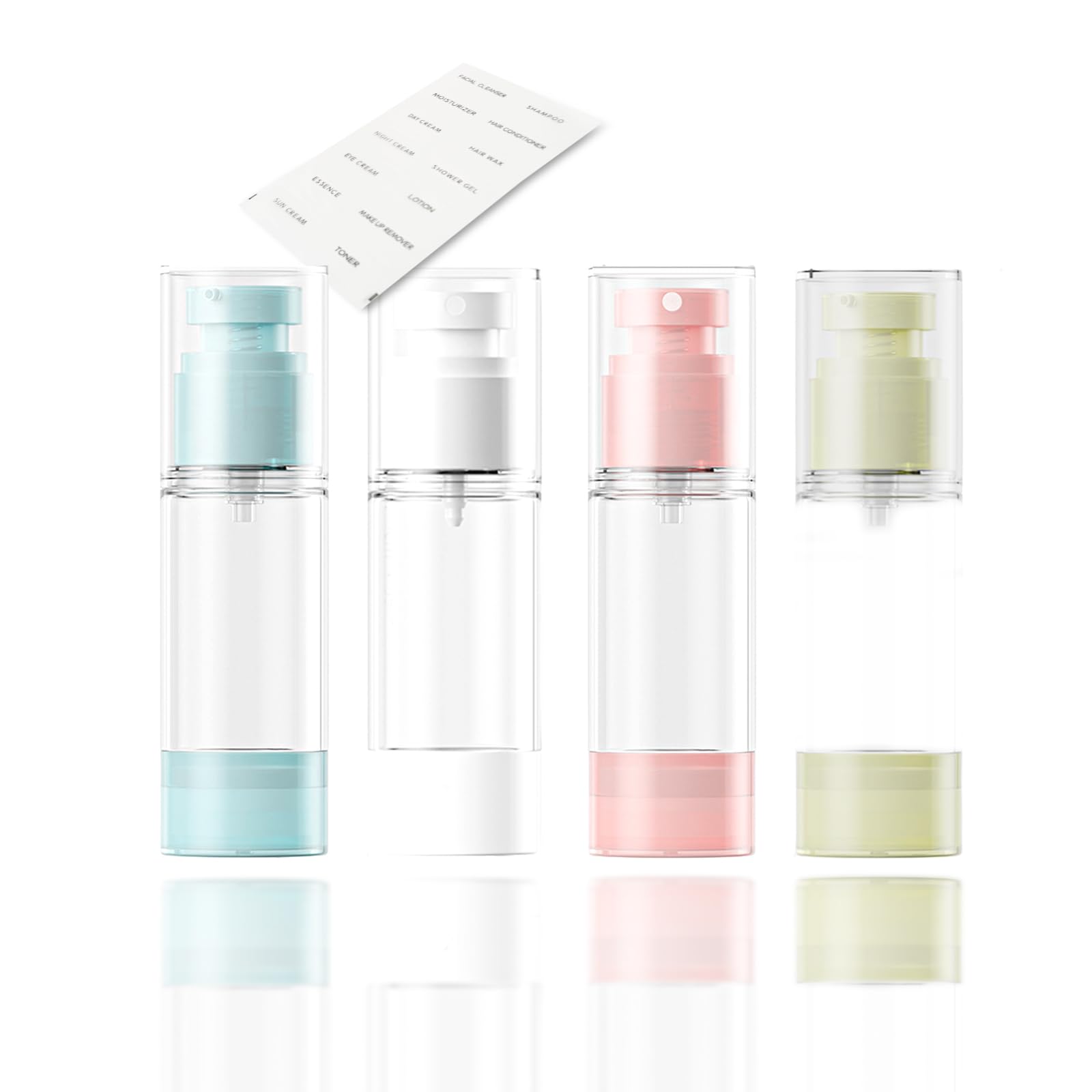 Sylavilla 30Ml 4-Pack Travel Bottles For Toiletry, Portable Refillable Sa/Pp Plastic Vacuum Cosmetic Containers