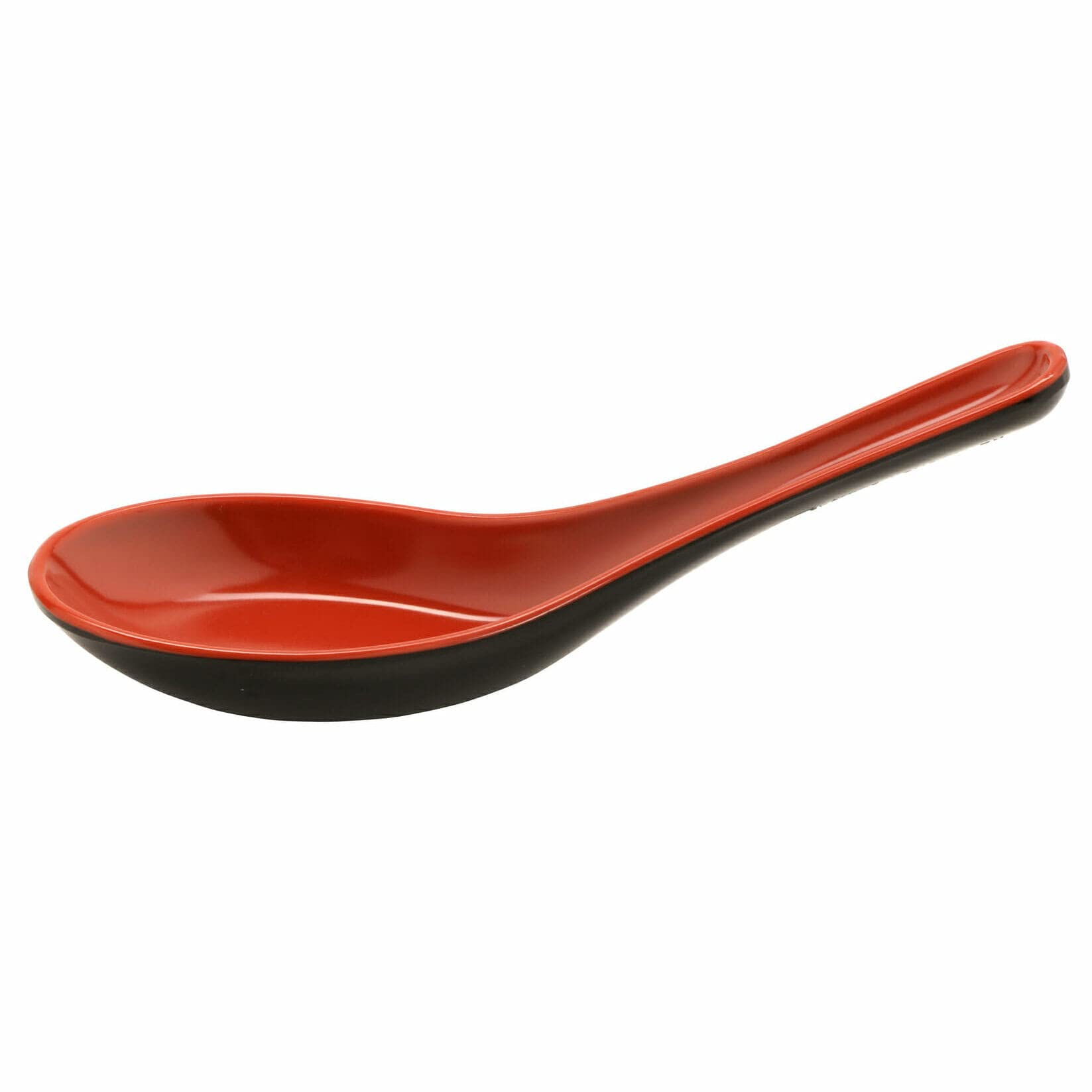 G.E.T. 6026-Rb Red/Black 0.6 Oz. Soup Spoon, Break Resistant Dishwasher Safe Melamine Plastic, Fuji Collection (Pack Of 12)