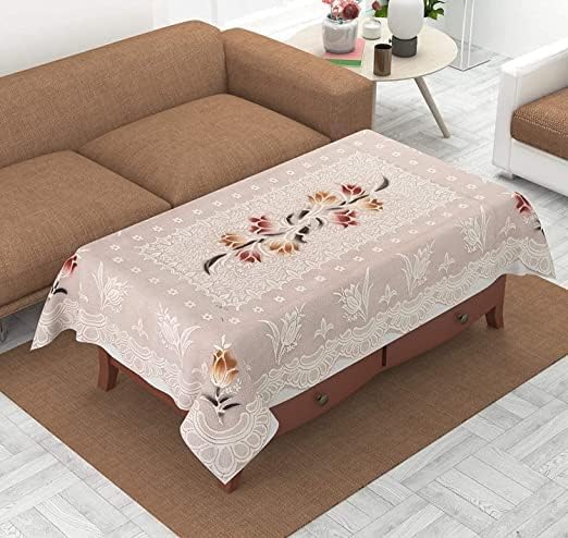 TRENDYRABBIT PVC Plastic Rectangular Printed 24 Seater Waterproof Center Table Cover  Size40 W x 60 L inch, Multicolour,Pack 