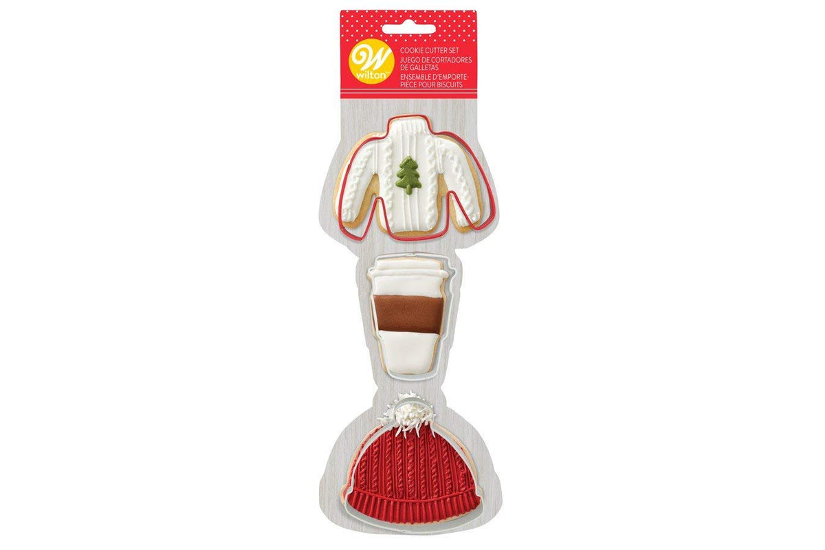 Wilton Sweater, Latte And Hat Cookie Cutter Set