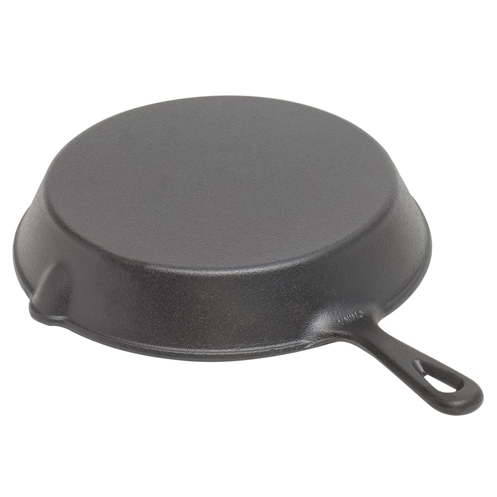 Home Basics 12'' Cast Iron Skillet (Black) Frying Pan For Pancakes, Meat, And Fish | Large Skillet For Stovetop And Campfire | N