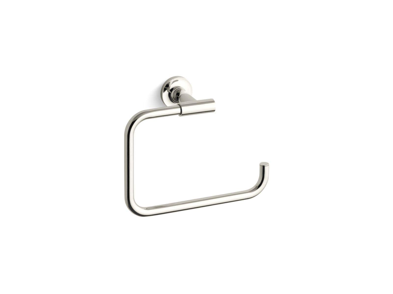 KOHLER 14441-SN Purist Towel Ring, Wall-Mount Towel Ring, Bathroom Towel Holder, Vibrant Polished Nickel