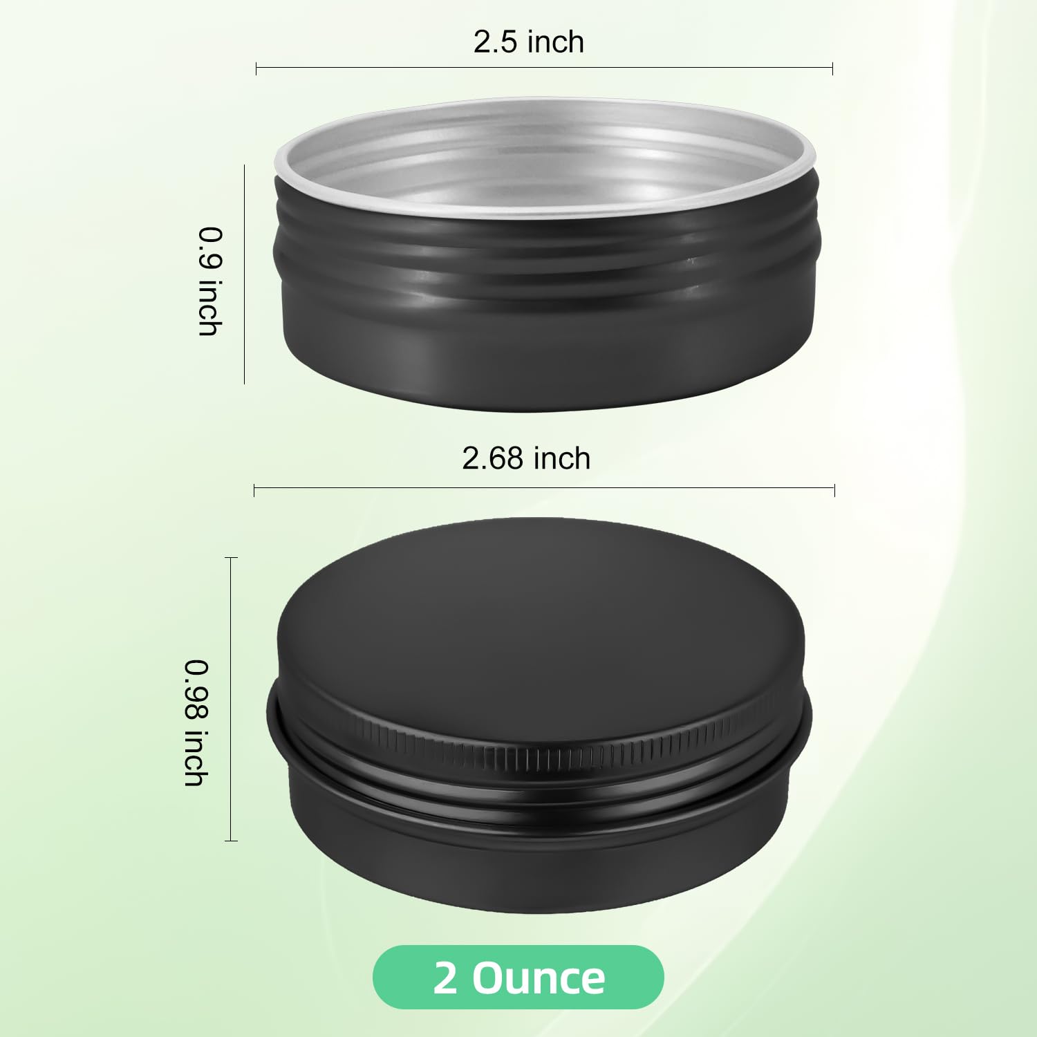 Yq 60 Pack 2 Oz Tins With Lids, Salve Tins Round Aluminum Tin With Lids, 2Oz Tin Cans With Label Refillable Metal Tins With Lids