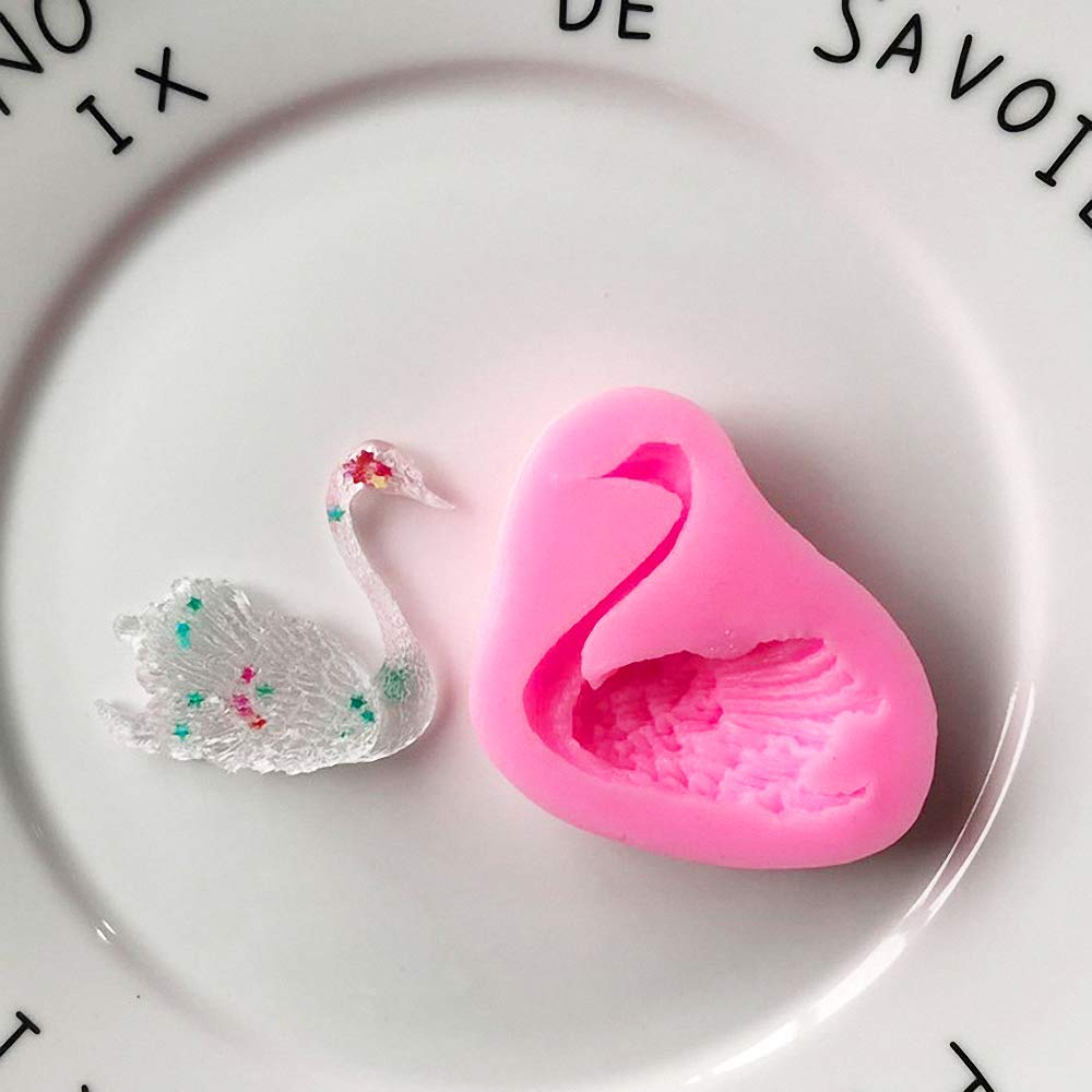 2 Pack Swan Silicone Fondant Molds Swan Chocolate Candy Sugar Craft Gum Paste Mold Cake Decorating Tools Polymer Clay Resin Mold