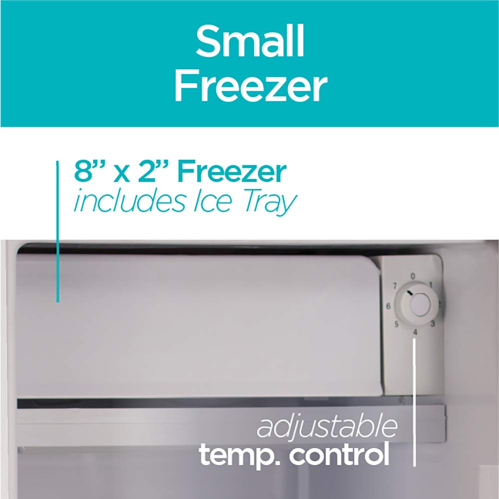 Black+Decker Bcrk32W Compact Refrigerator Energy Star Single Door Mini Fridge With Freezer, 3.2 Cubic Ft., White