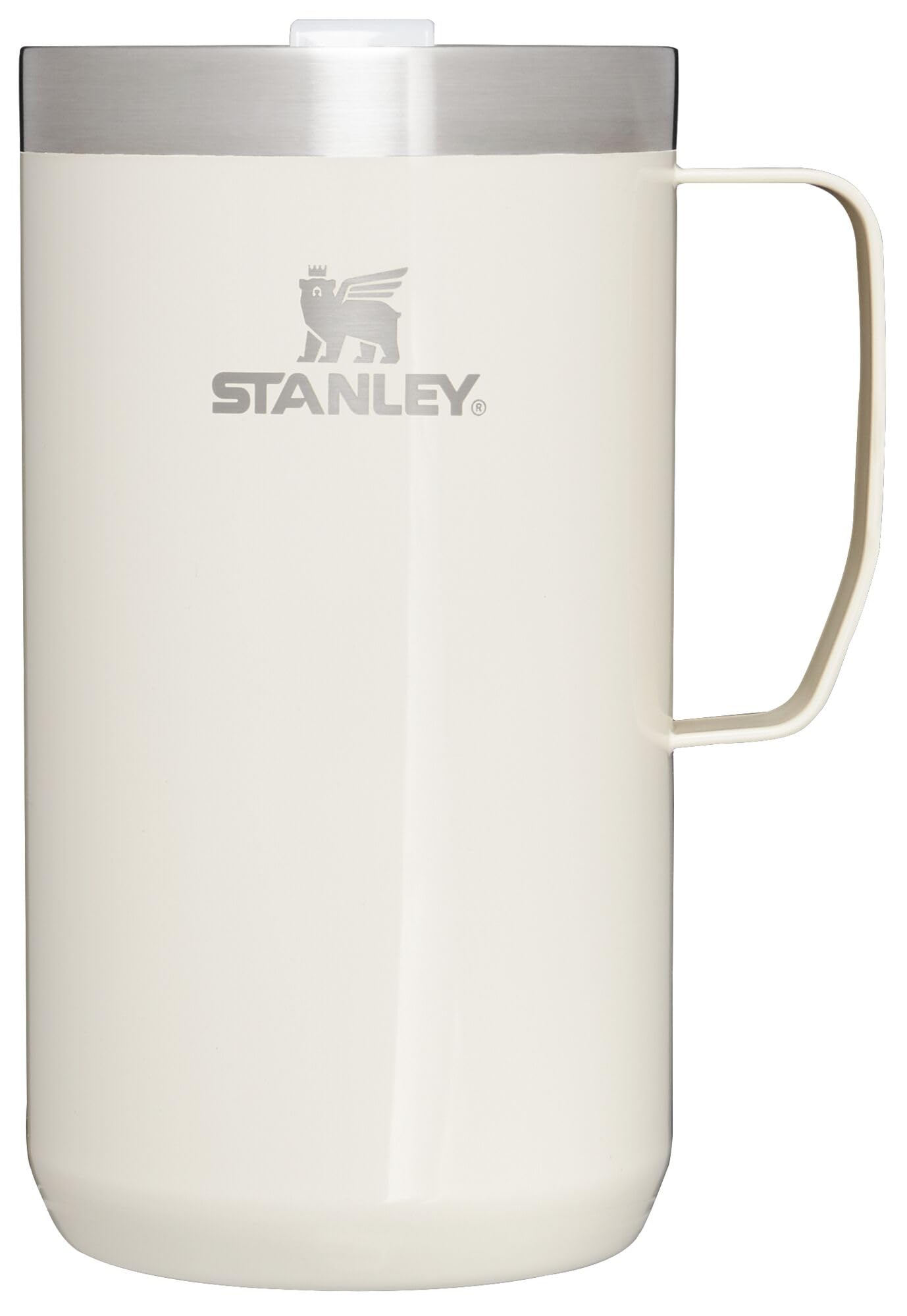 Stanley Stay Hot Camp Mug - Durable 18/8 Stainless Steel Insulated Mug - Splash-Free Tritan Drink-Thru Lid - 24 Oz - Cream Gloss