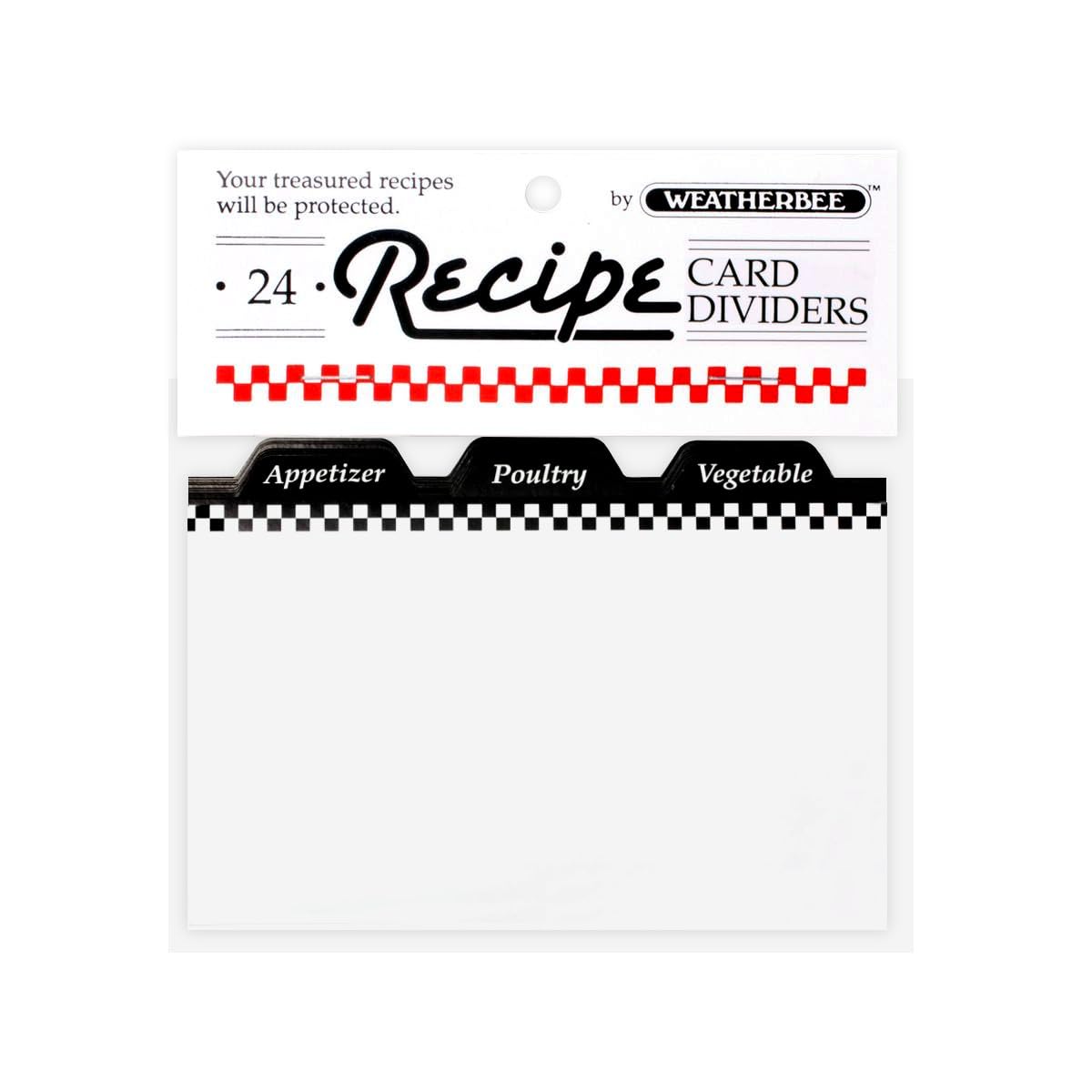 Weatherbee Preprinted Recipe Card Tab Dividers Set, 3-Inches X 5-Inches, Set Of 24