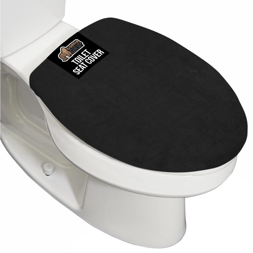 Gorilla Grip Thick Memory Foam Bathroom Toilet Lid Seat Cover, Soft Velvet Topside, Machine Wash, Plush Cushioned Covers Fits Mo