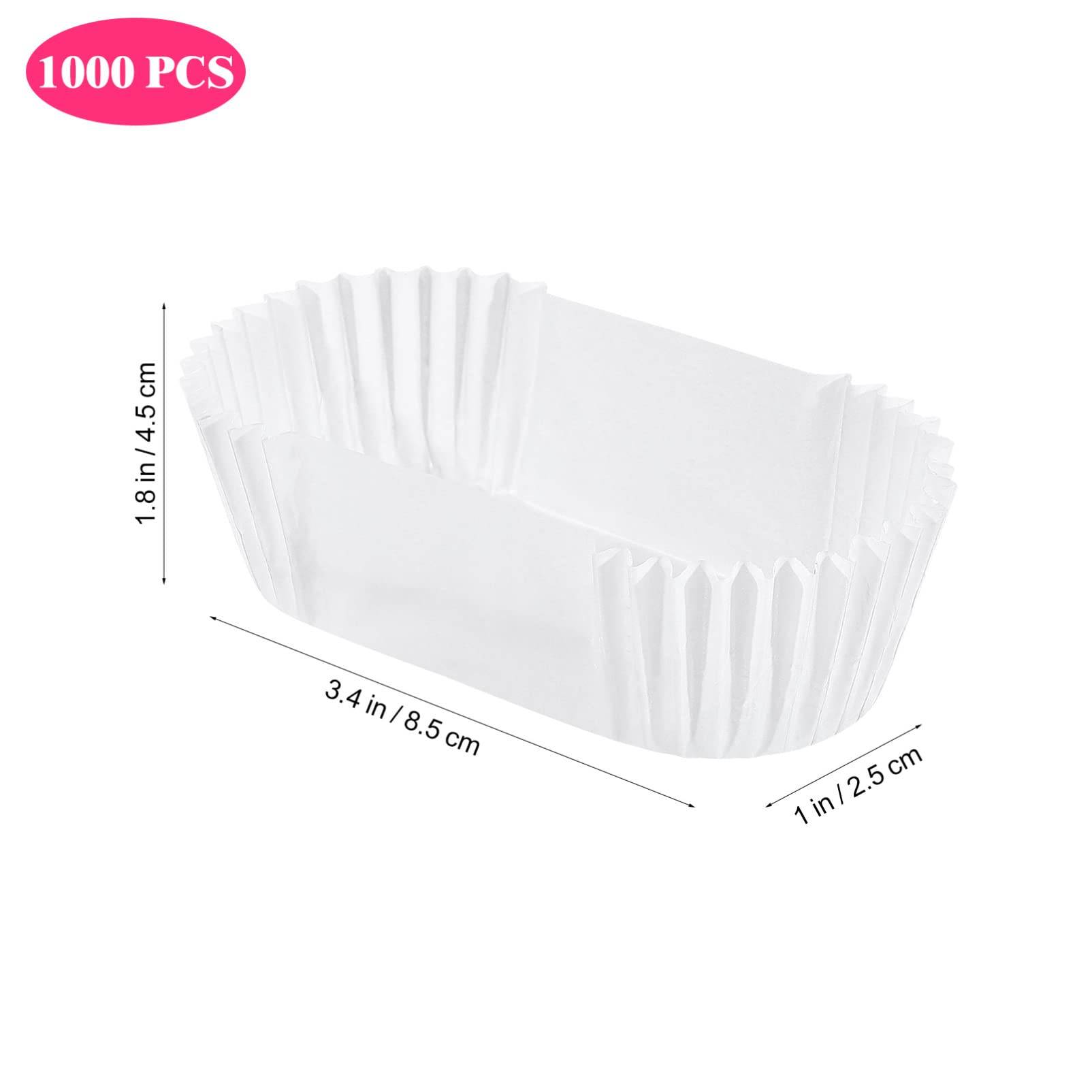 Loaf Liners Oval Baking Cups: 1000Pcs Grease Proof Paper Cupcake Liner Mini Cake Cup Parchment Bread Trays For Cake Muffins Cupc