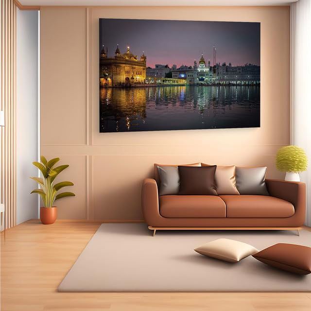 TRUECANVAS Sri Harmandir Sahib, Wooden Framed Canvas Paintings for Home Decor | Bedroom, Living Room,Wall Decoration | Wall Art