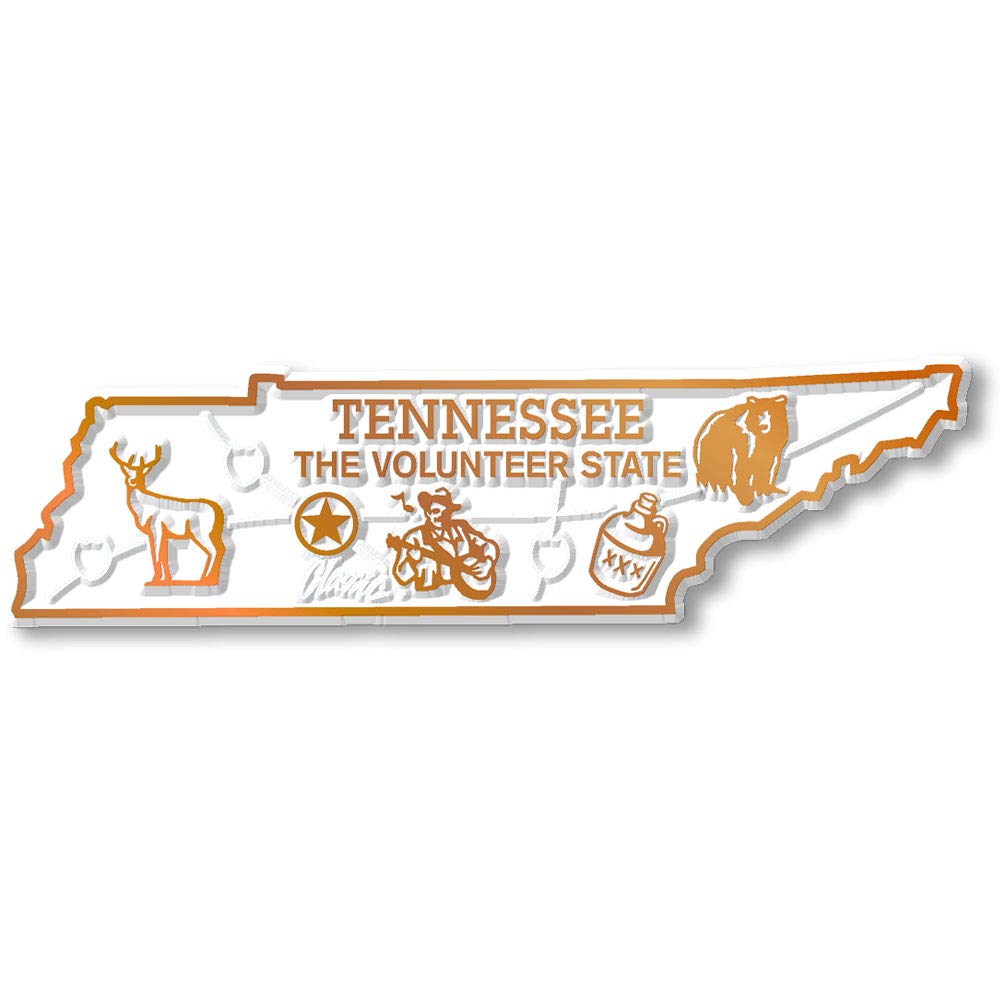 Tennessee Small State Magnet By Classic Magnets, 3.5'' X 1'', Collectible Souvenirs Made In The Usa