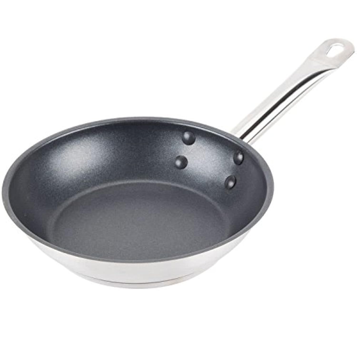 Royal Industries Nonstick Fry Pan 8'', Induction Pan Nonstick Frying Skillet Wok Stir Fry Pan Stainless Steel Egg Pan, Riveted-O