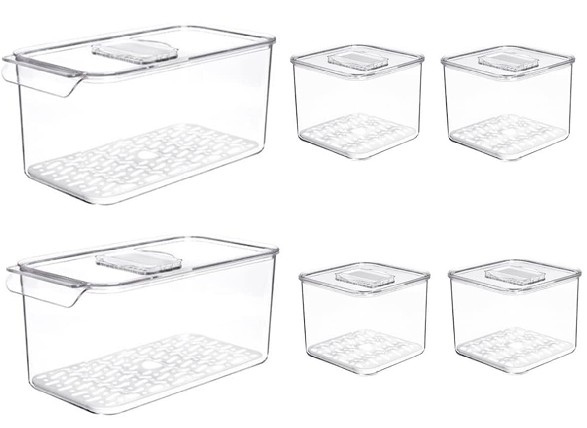 Sanno Produce Saver Containers For Refrigerator, Containers Produce Saver Produce - Stackable Refrigerator Kitchen Organizer Kee