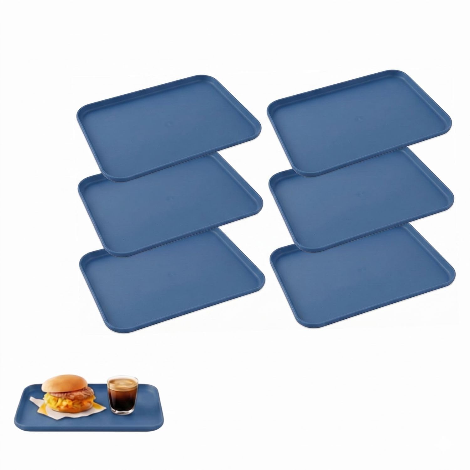 P Plus Fire Food Serving Tray  Rectangular Serving Platters Non Slip Stackable Tray For Restaurant, Parties, Coffee Table Multi