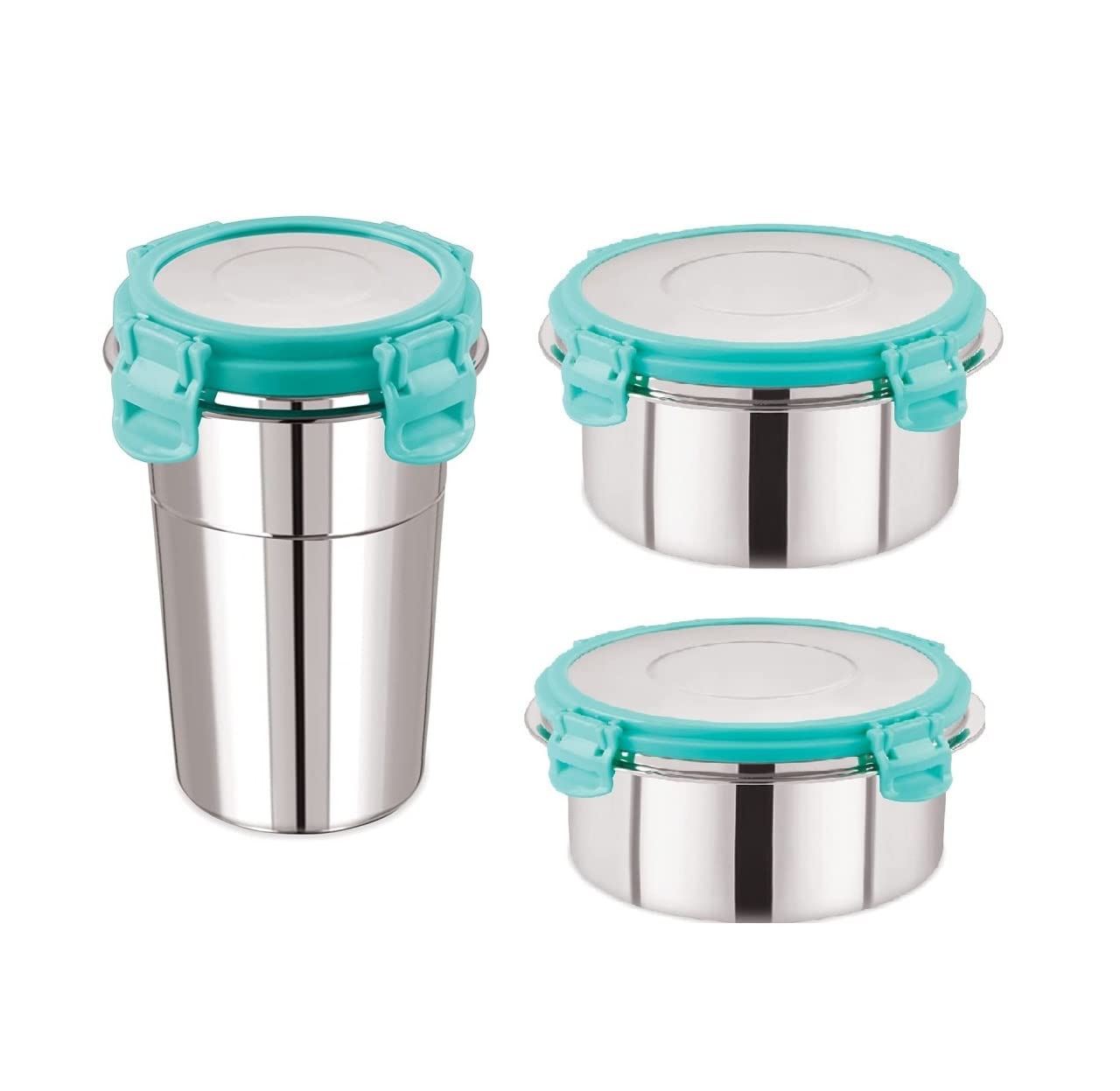 Foliam Leak Proof Click And Seal Lock Stainless Steel Storage/Air Tight Tiffin Container/Lunch Container With Lid (Fusion 400+25