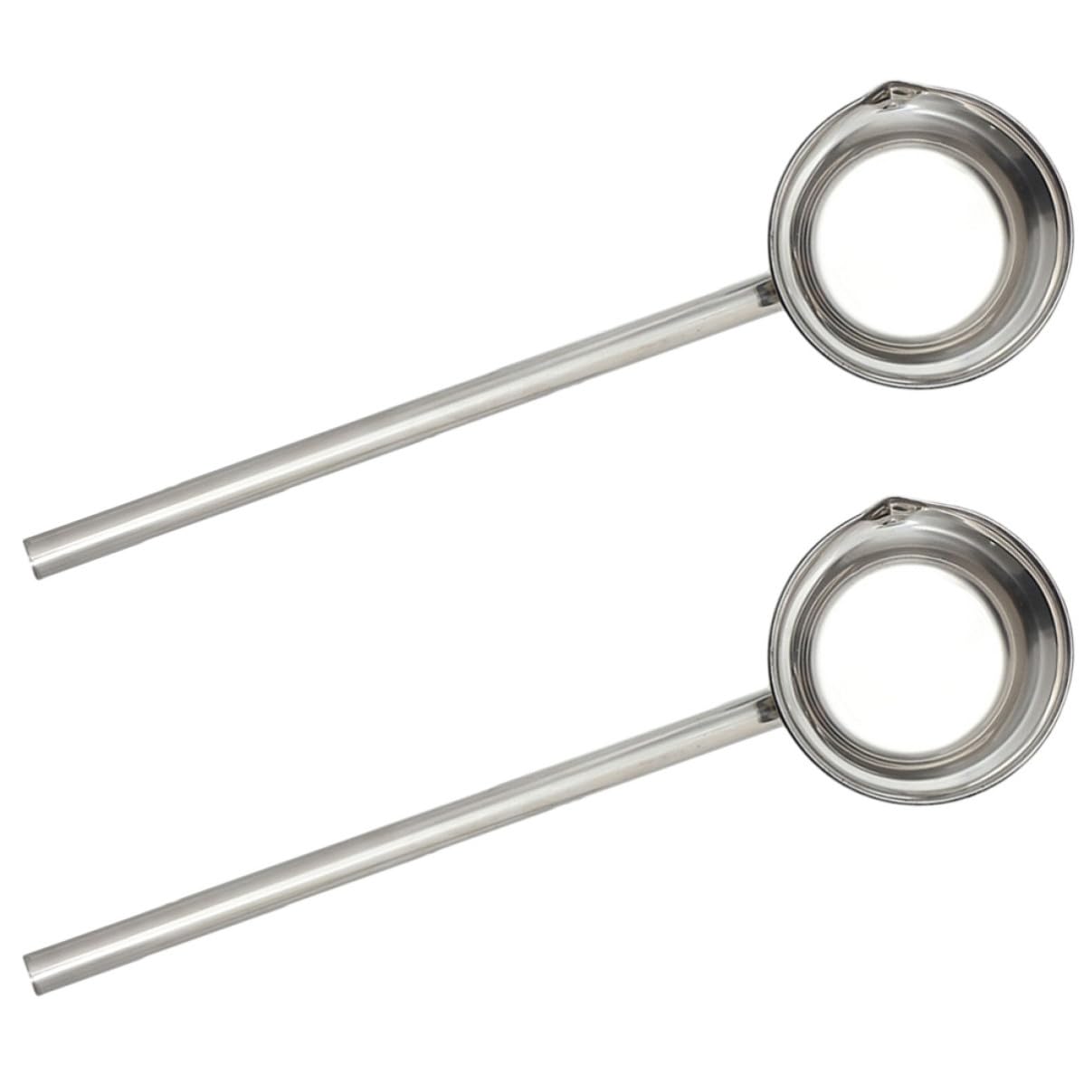 2pcs Stainless Steel Long Handle Water Ladle for Home Garden Use